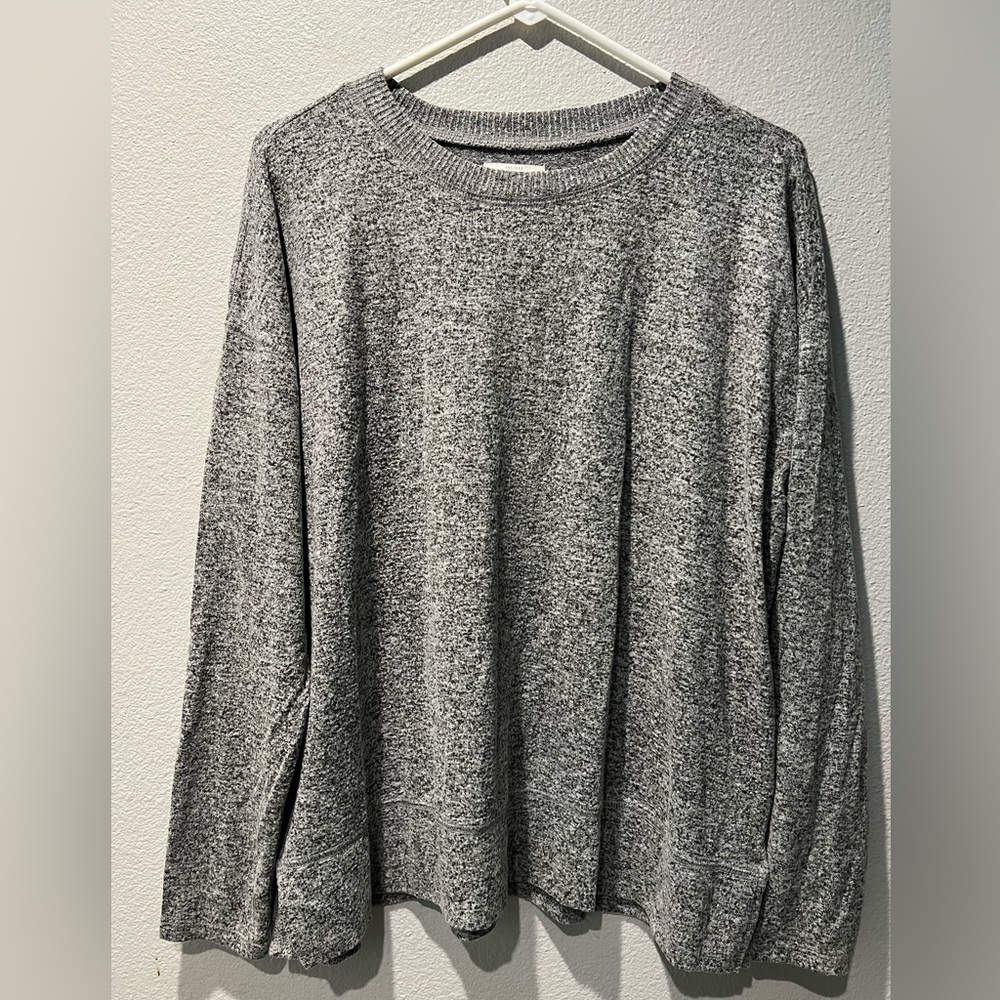 Lucky Brand Jersey Long Sleeve Crewneck in Gray. Size L.